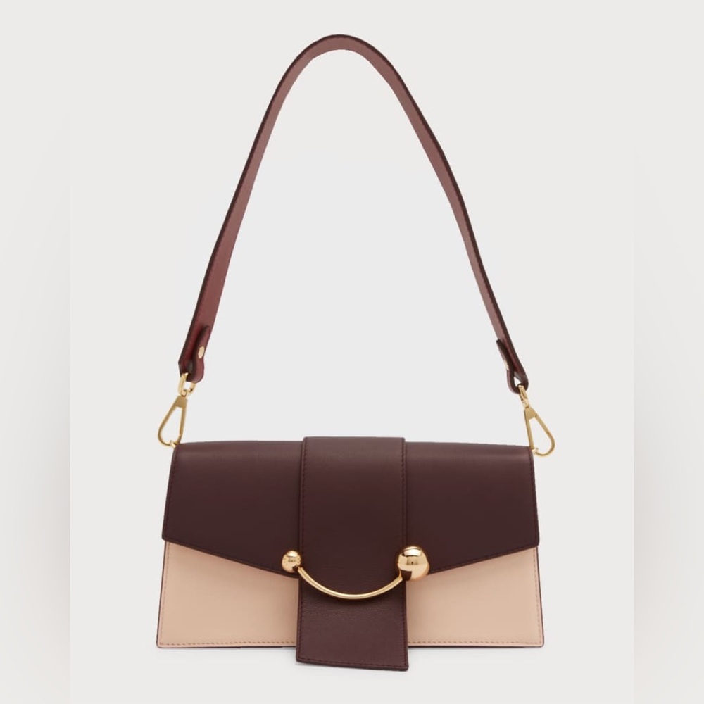 Strathberry Mini Crescent Flap Leather Crossbody Bag